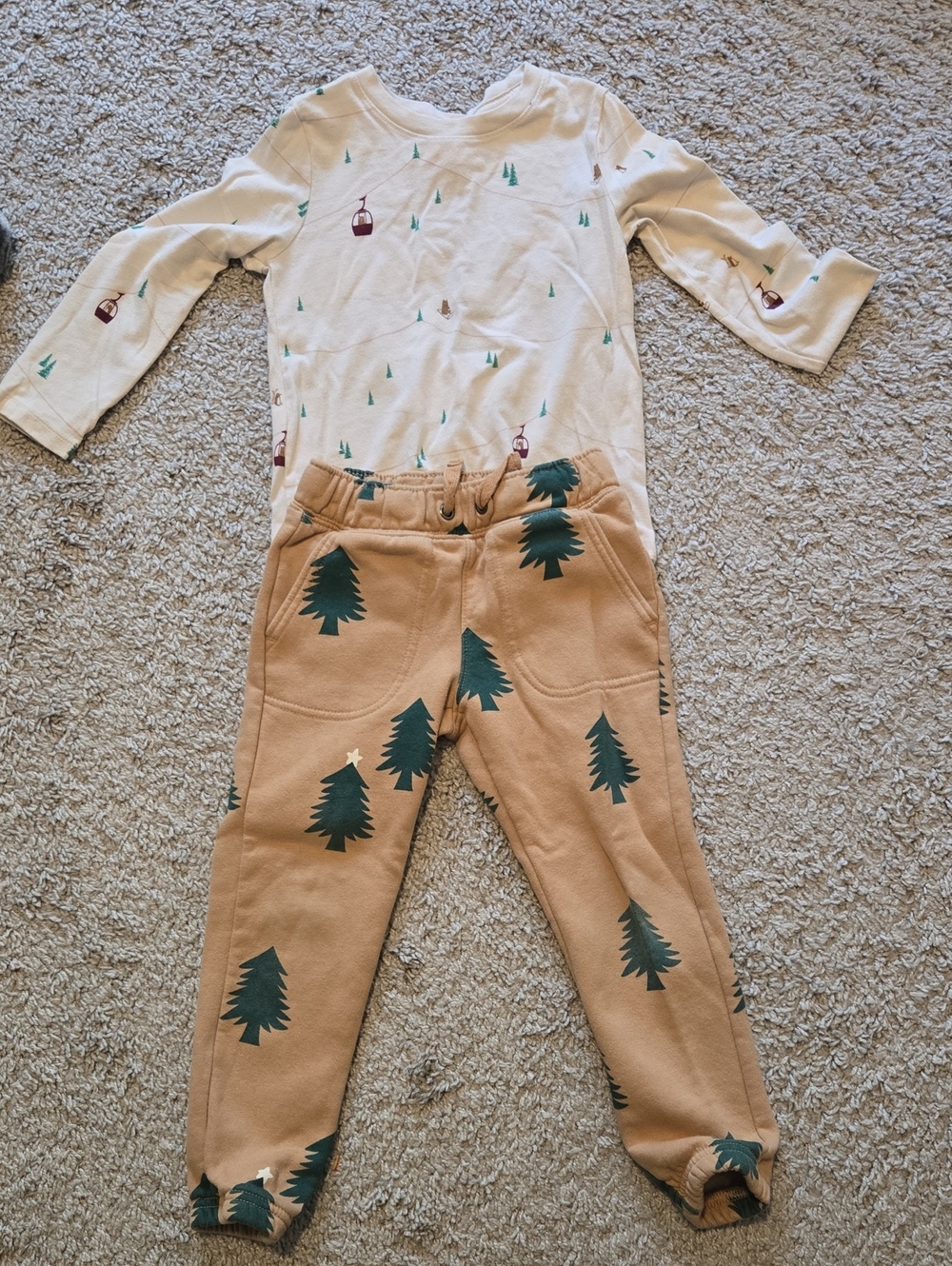 Kids Brown Forest-Print Jogger Pants - Unbranded